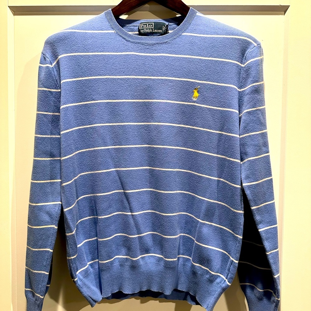 Polo by Ralph Lauren blue sweater.